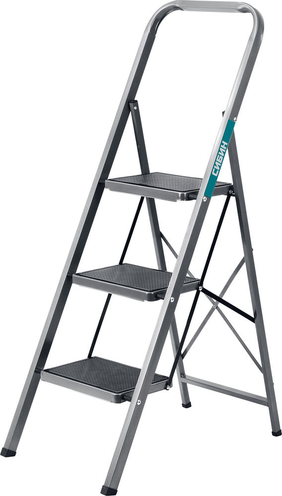 Стальная стремянка 3 ступени 71 см c широкими обрезиненными ступенями СИБИН 38807-03_z02