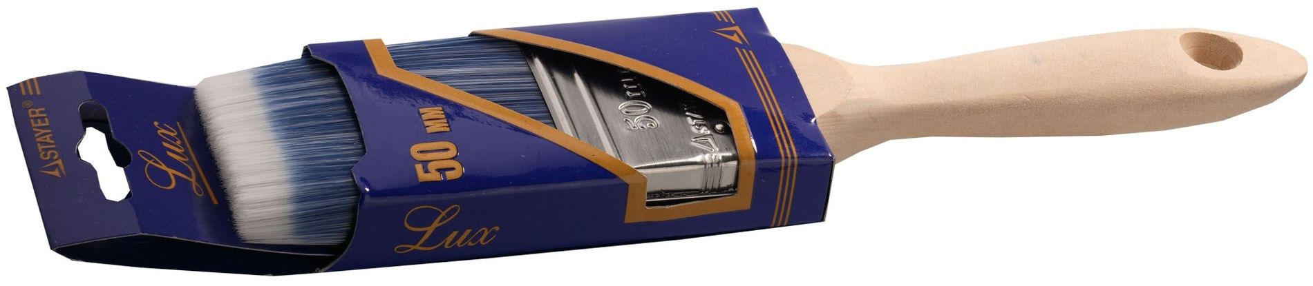 STAYER AQUA-LUX, 75 мм, 3?, искусственная щетина, деревянная ручка, для воднодисперсионных и акриловых ЛКМ, плоская кисть (01055-075)
