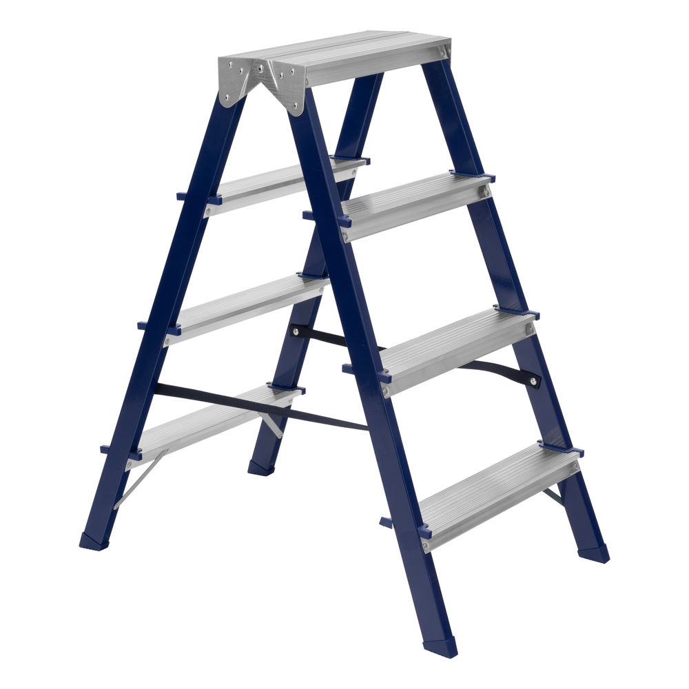 Стремянка двусторонняя 4 ступени, стальная, Сибртех (97934)