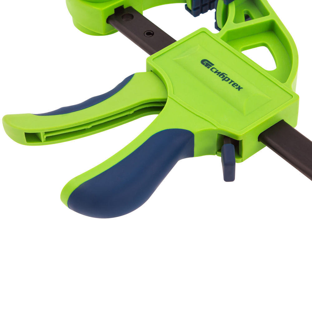 Струбцина F-образная, быстрозажимная, 900 х 70 х 1130 мм, пластиковый корпус, фиксатор, двухкомпонентная рукоятка Сибртех (20568)