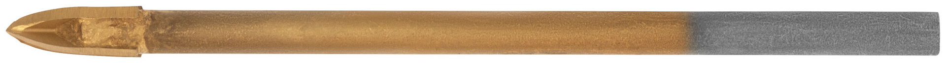 Сверло по кафелю и стеклу, 4 режущие кромки, титановое покрытие 4х60 мм (35484)