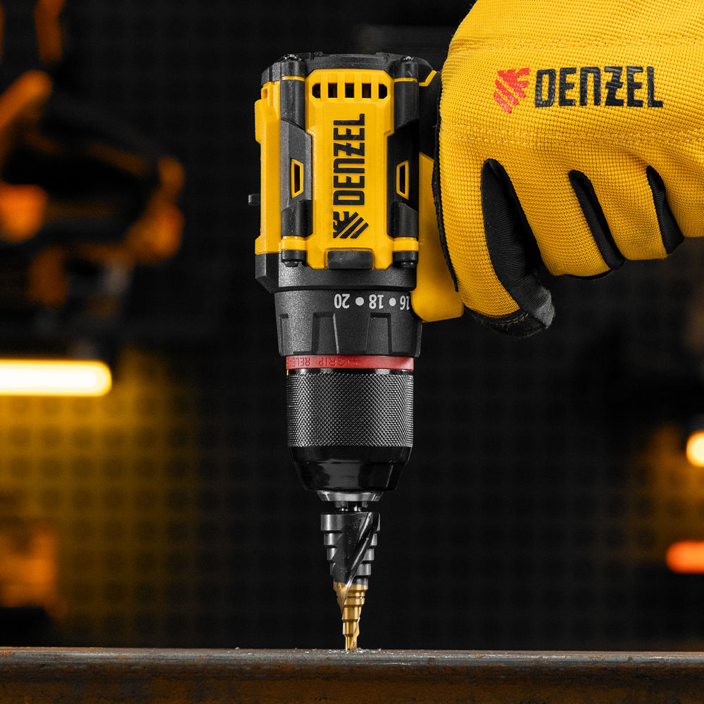 Сверло ступенчатое 4-6-8-10-12-14-16-18-20 мм, Р6М5, 6-гр. хвостовик Denzel (723603)