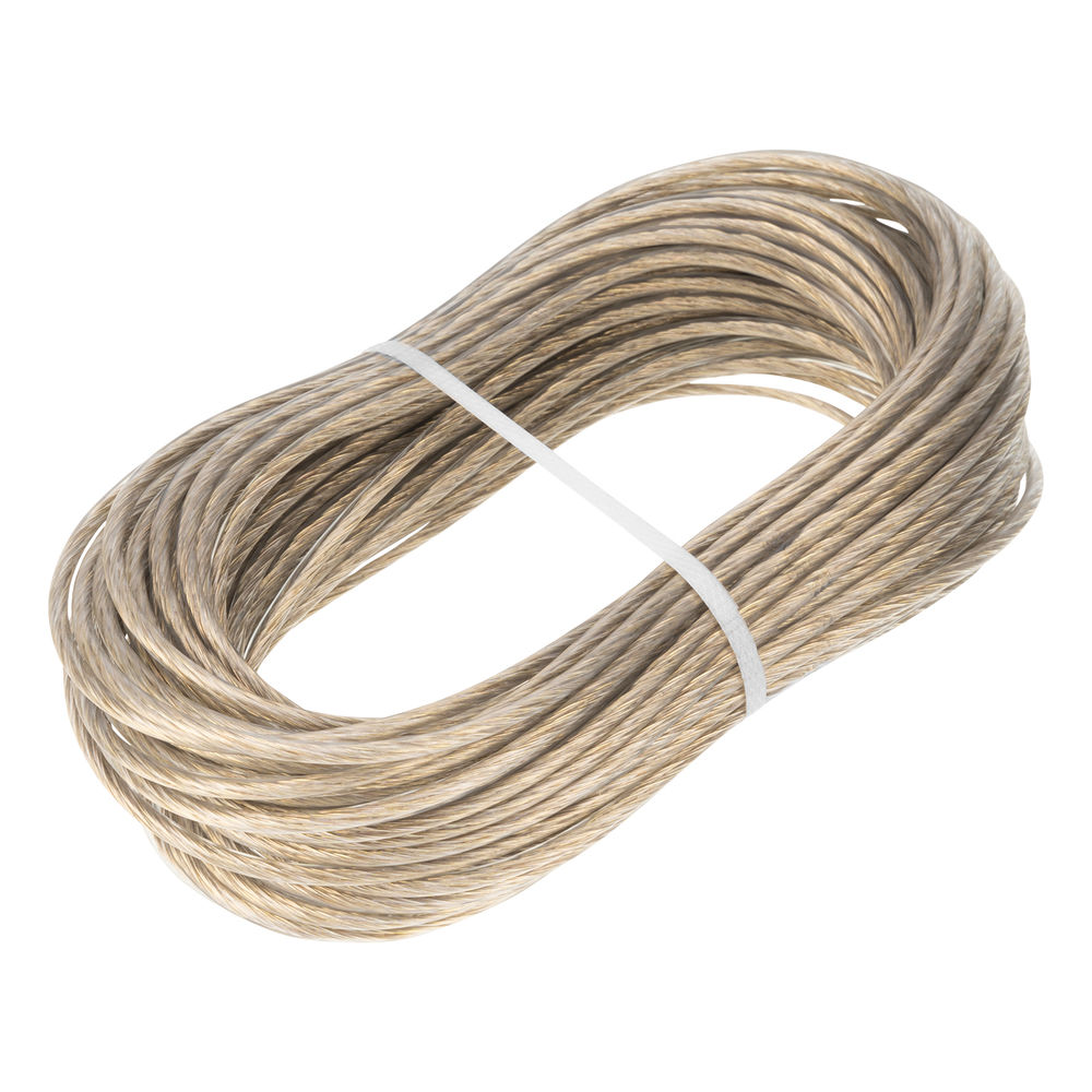 Трос металлополимерный прозрачный ПР-4.0, толщина 4.0 мм, моток 20 метров Сибртех (47631)