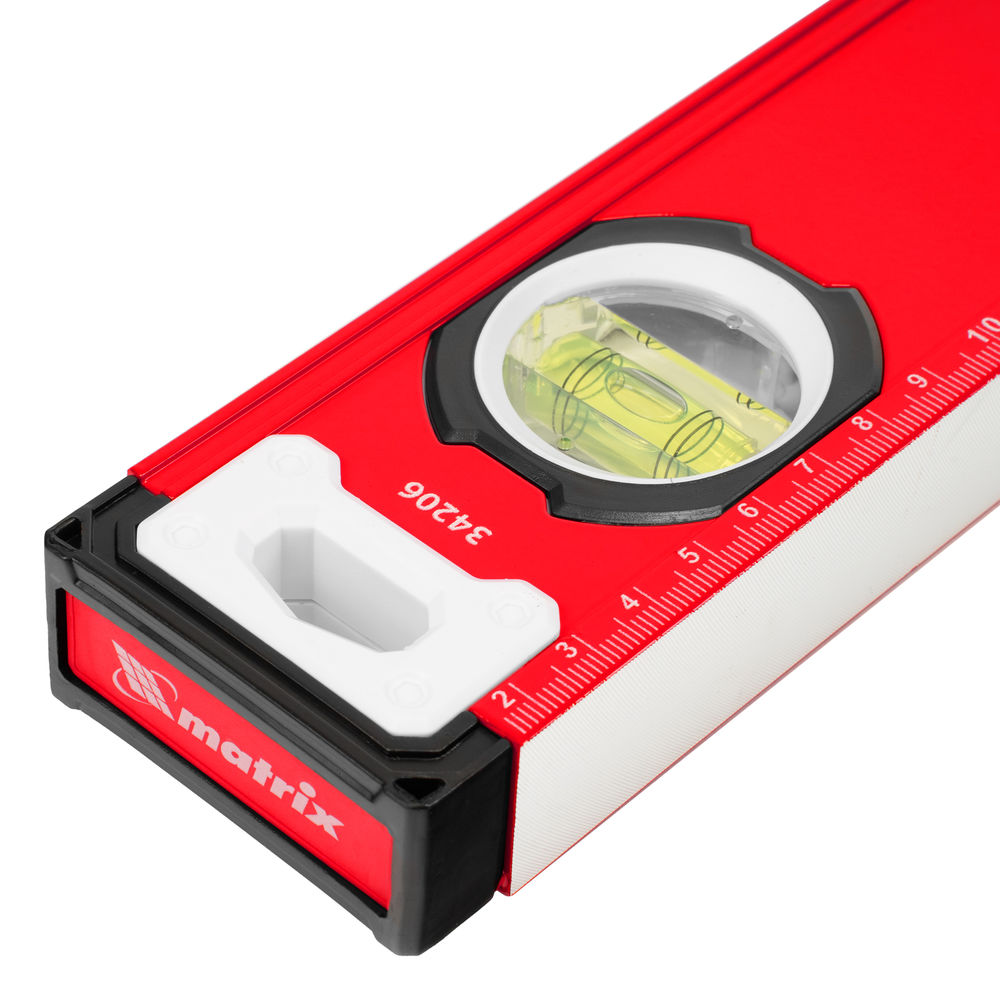 Уровень алюминиевый, фрезерованный, 3 глазка, рукоятки, 2000 мм Matrix (34206)