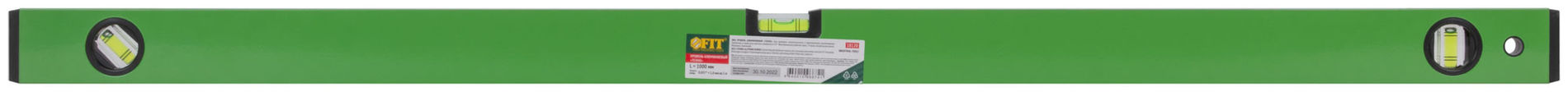 Уровень Техно, 3 глазка, зеленый корпус, фрезерованная рабочая грань, шкала 1000 мм (18120)
