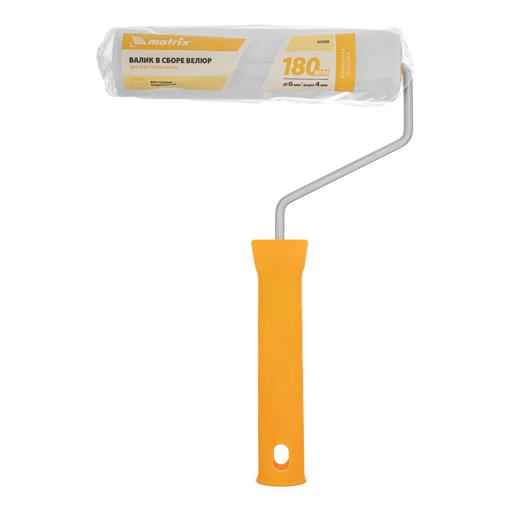 Валик Велюр, 180 мм, ворс 4 мм, D 36 мм, D ручки 6 мм, шерсть Matrix (80888)
