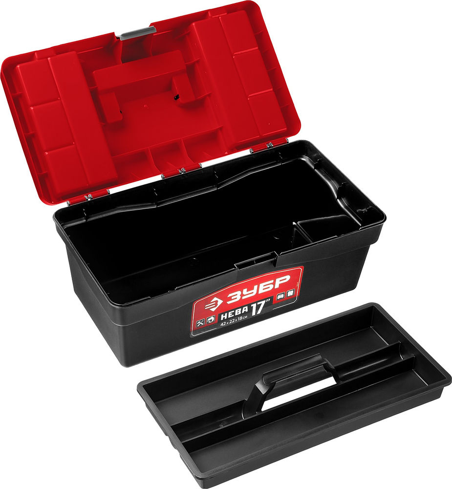 Пластиковый ящик для инструментов 420 х 220 х 180 мм 17 ЗУБР НЕВА-17 38323-17