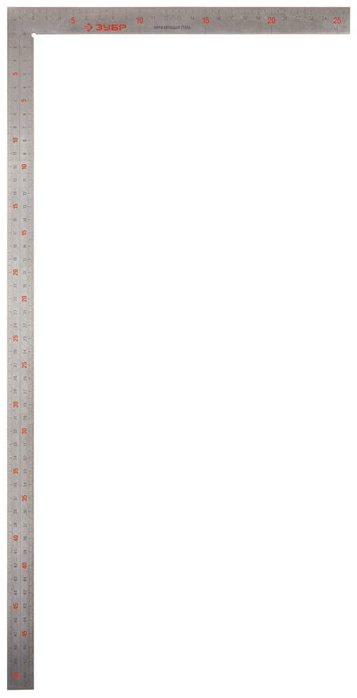 Угольник цельнометаллический нержавеющий Цель 500 x 250 мм ЗУБР Профессионал 34350-50