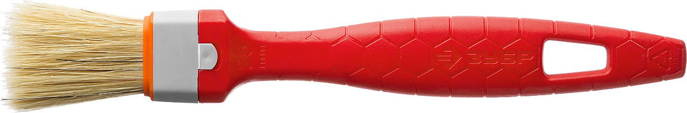Кисть плоская 25 мм, 1, светлая натуральная щетина, пластмассовая ручка, все виды ЛКМ ЗУБР УНИВЕРСАЛ 01015-025