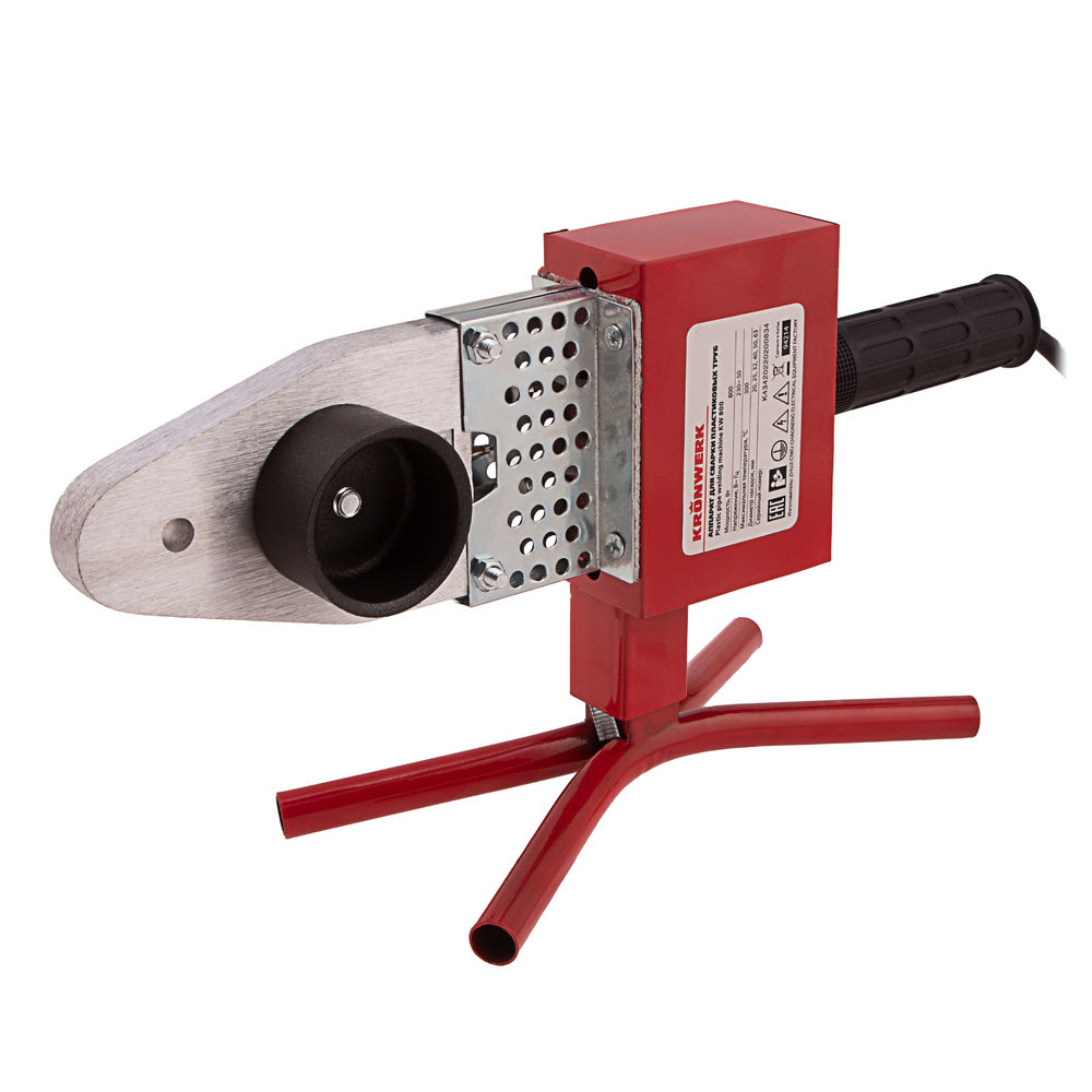 Аппарат для сварки пластиковых труб К W 800, 800 Вт, 300 °C, 20-25-32-40-50-63 мм, металлический кейс Kronwerk (94214)