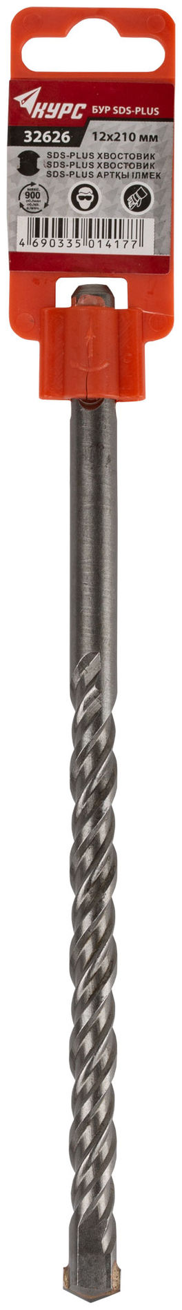 Бур по бетону SDS PLUS с двойной резьбой 12х210 мм (32626)