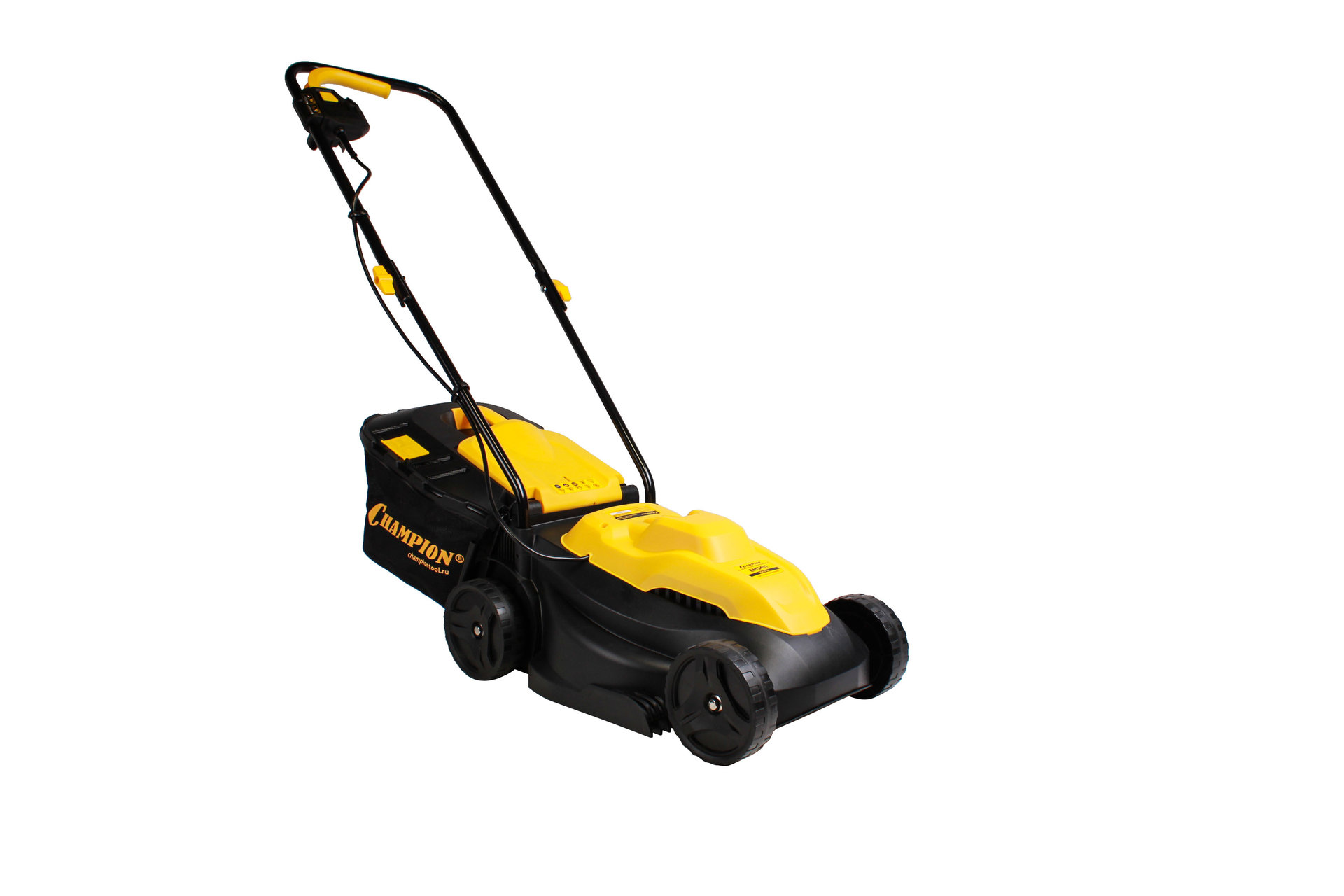 Газонокосилка эл. CHAMPION EM3411 (1 кВт пласт+ткань 30л шир.320мм выс.25-65мм, 6,4кг) (EM3411)