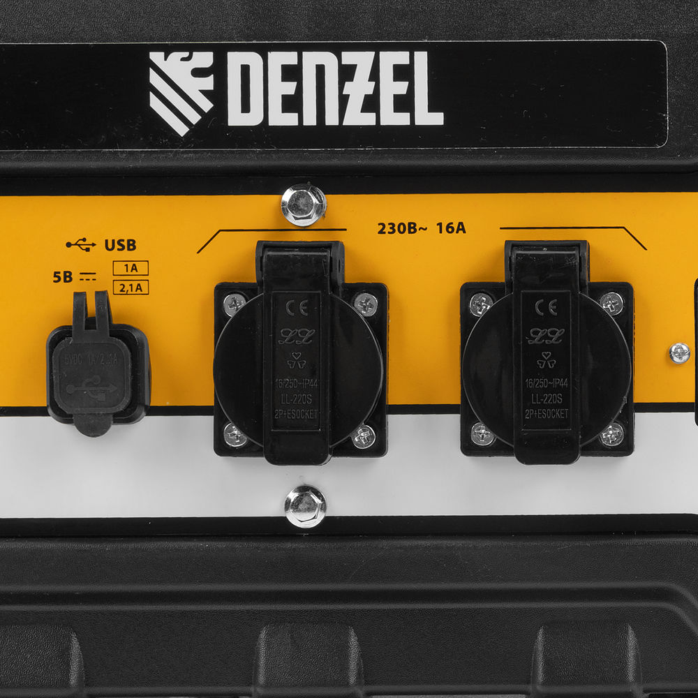 Генератор бензиновый PS 33, 3.3 кВт, 230 В, 15 л, ручной стартер Denzel (946834)