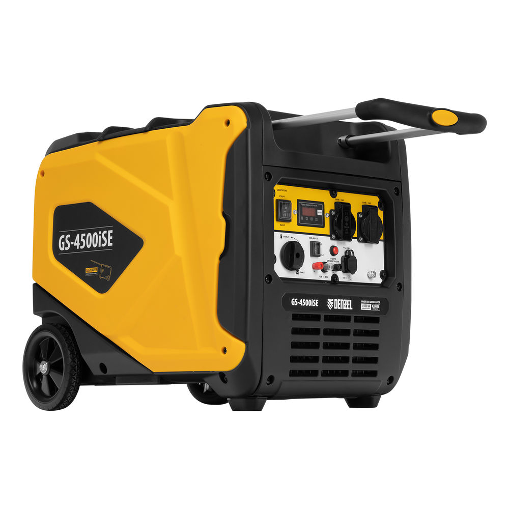 Генератор инверторный GS-4500iSE, 4,5 кВт, 230 В, закрытый корпус, электростартер DENZEL (94714)