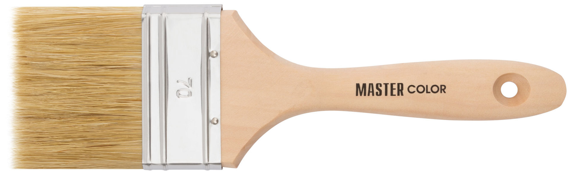 Кисть флейцевая, толщ. 18 мм, 50% ПБT/50% светлая натур. щетина, нерж. обжим, ширина 70 мм (30-0045д)