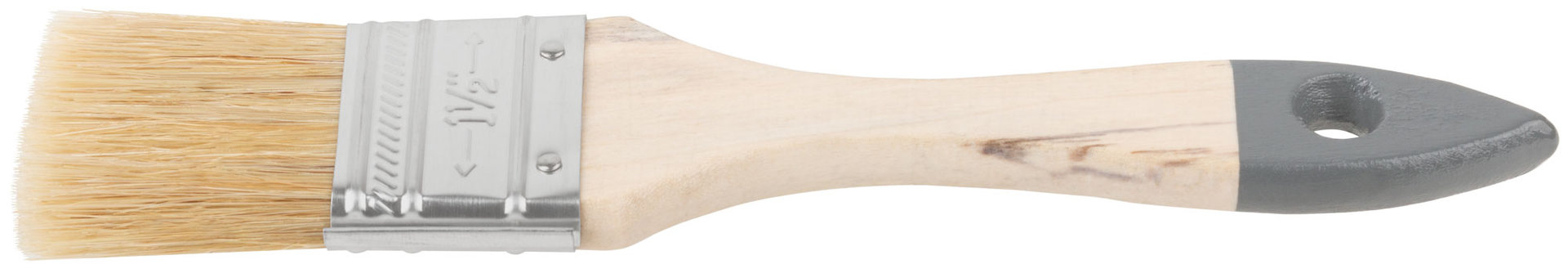 Кисть флейцевая Лайт, натур. cветлая щетина, деревянная ручка 1,5 (38 мм) (00804)