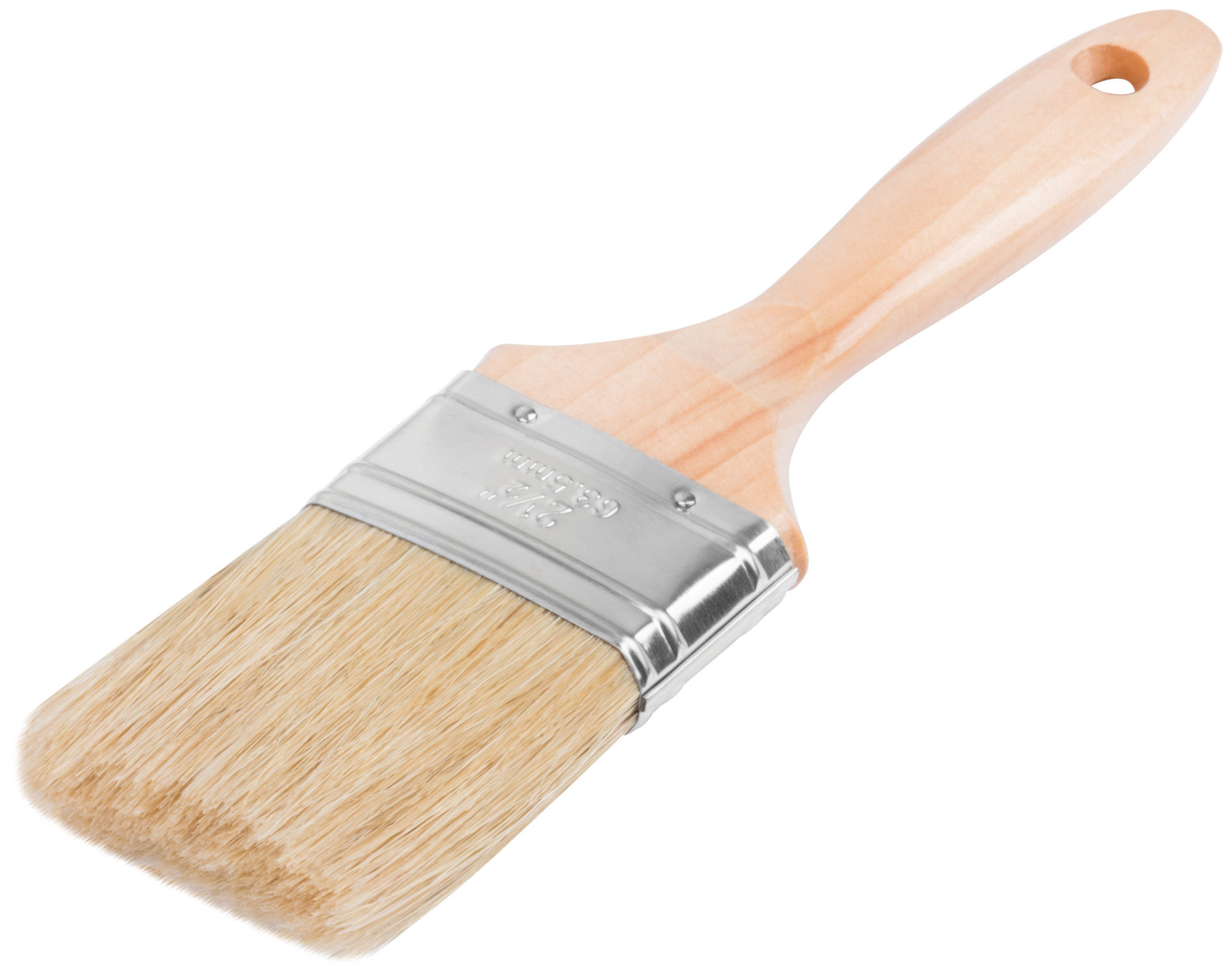 Кисть флейцевая Профи, натур.светлая щетина, деревянная ручка 2,5 (63 мм) (01116)