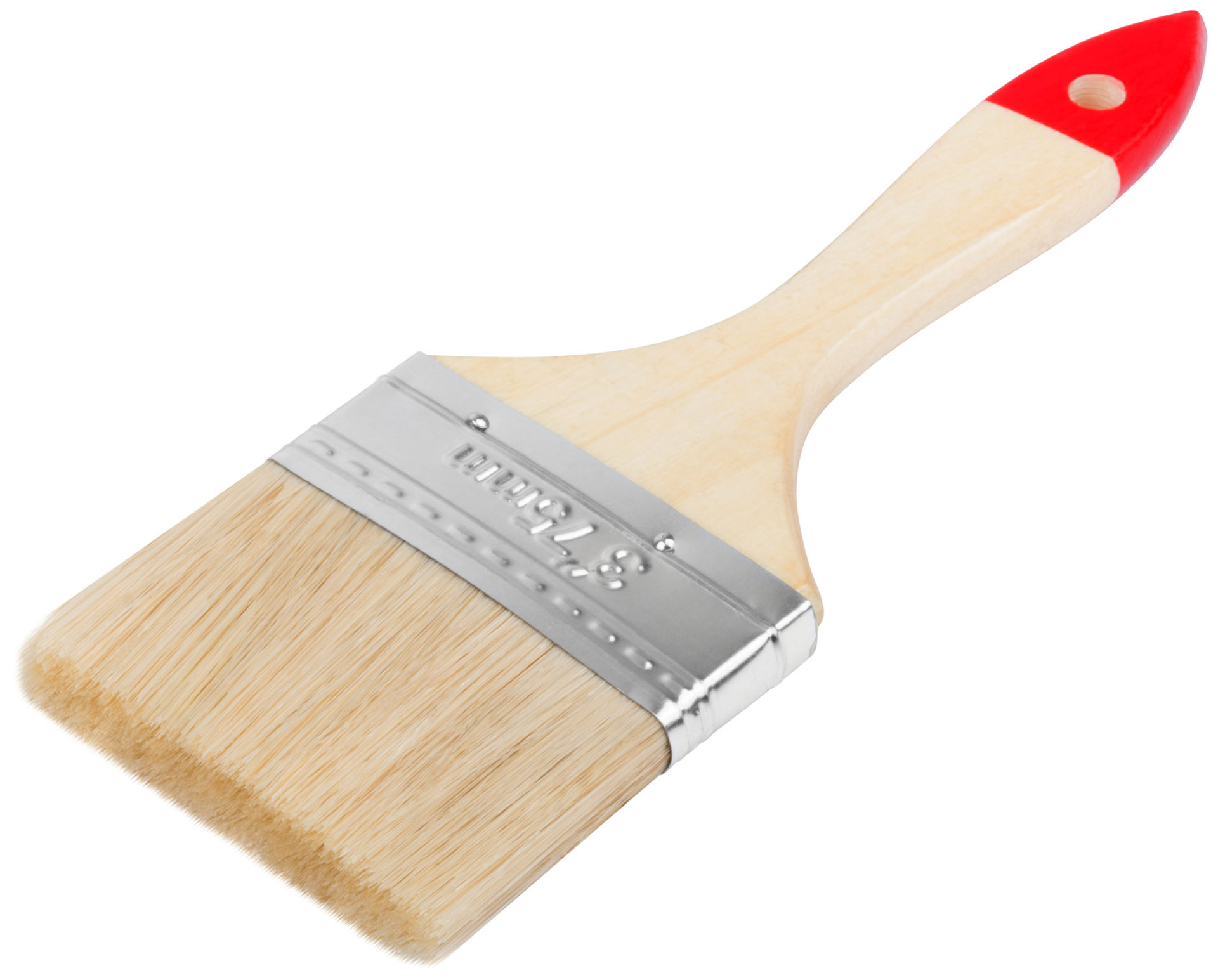 Кисть флейцевая Стандарт, натур.светлая щетина, деревянная ручка 3 (75 мм) (01037)