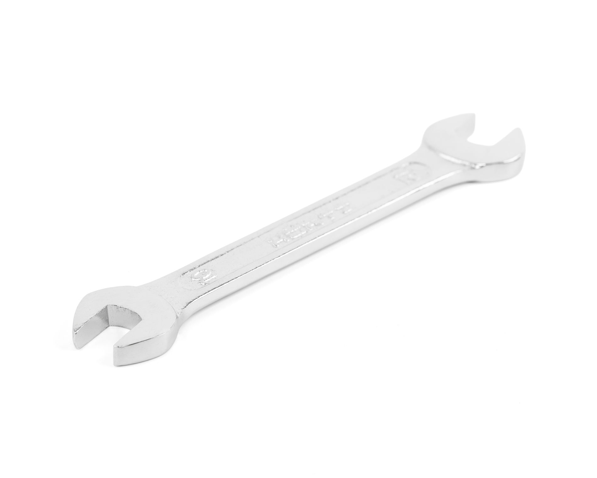 Ключ гаечный рожковый двусторонний 10х12 хромированный на подвесе HORTZ