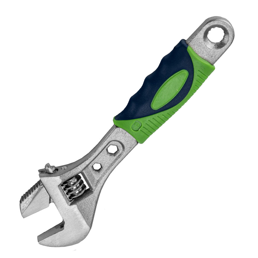 Ключ разводной, 150мм, переставная губка, 2-х комп. рукоятка Сибртех