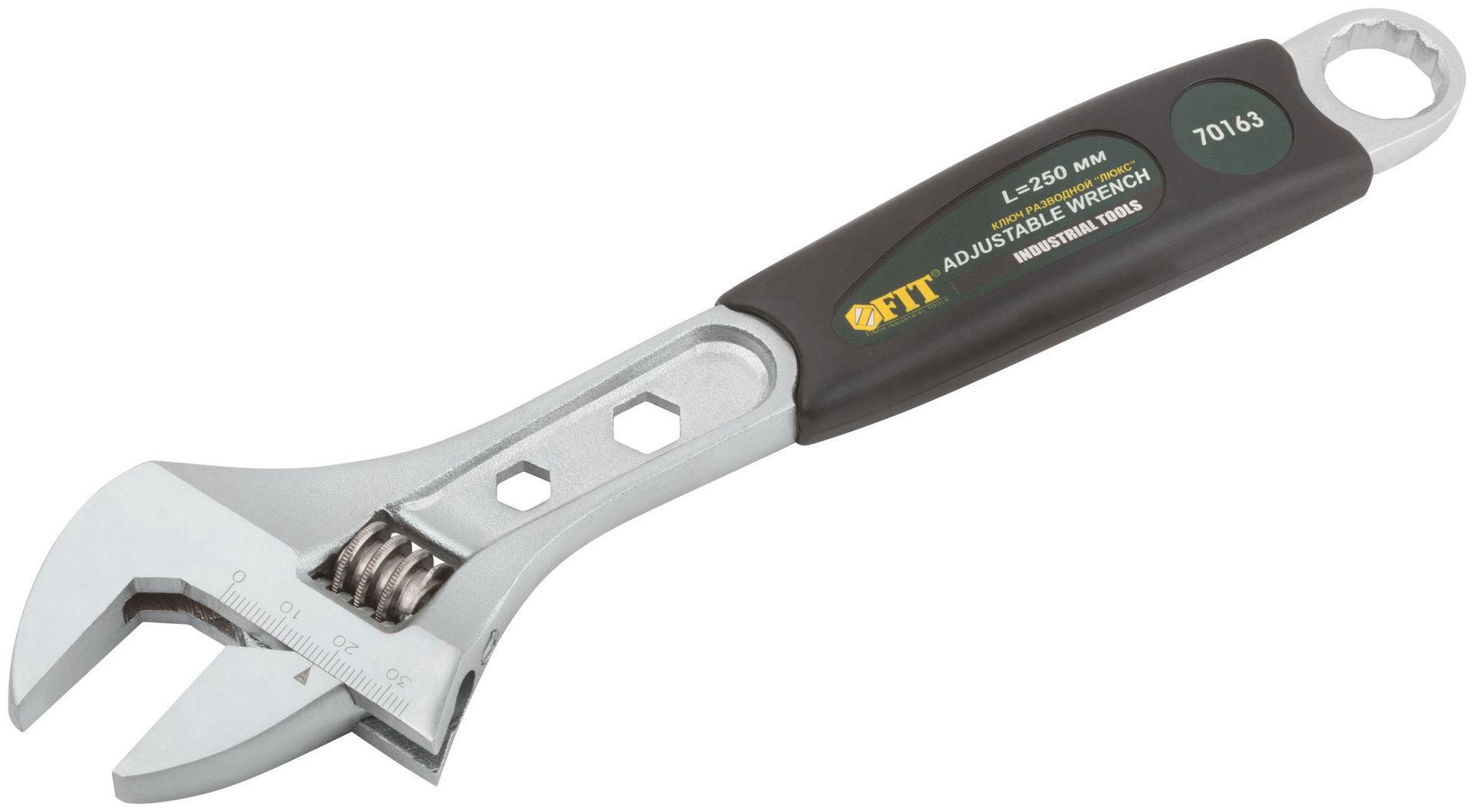 Ключ разводной Люкс, шкала, увелич.захват, прорезин.ручка 250 мм ( 36 мм )