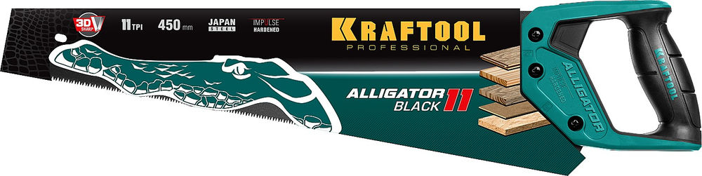 Ножовка для точного реза Alligator Black 11, 450 мм KRAFTOOL 15205-45
