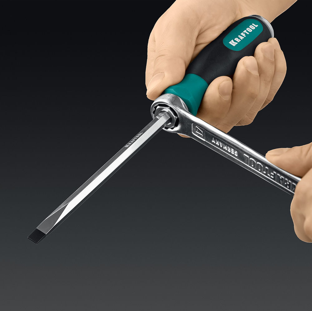 Отвертка ударная SL 10, сквозной стержень Cr-Mo IMPACT KRAFTOOL 250033-10