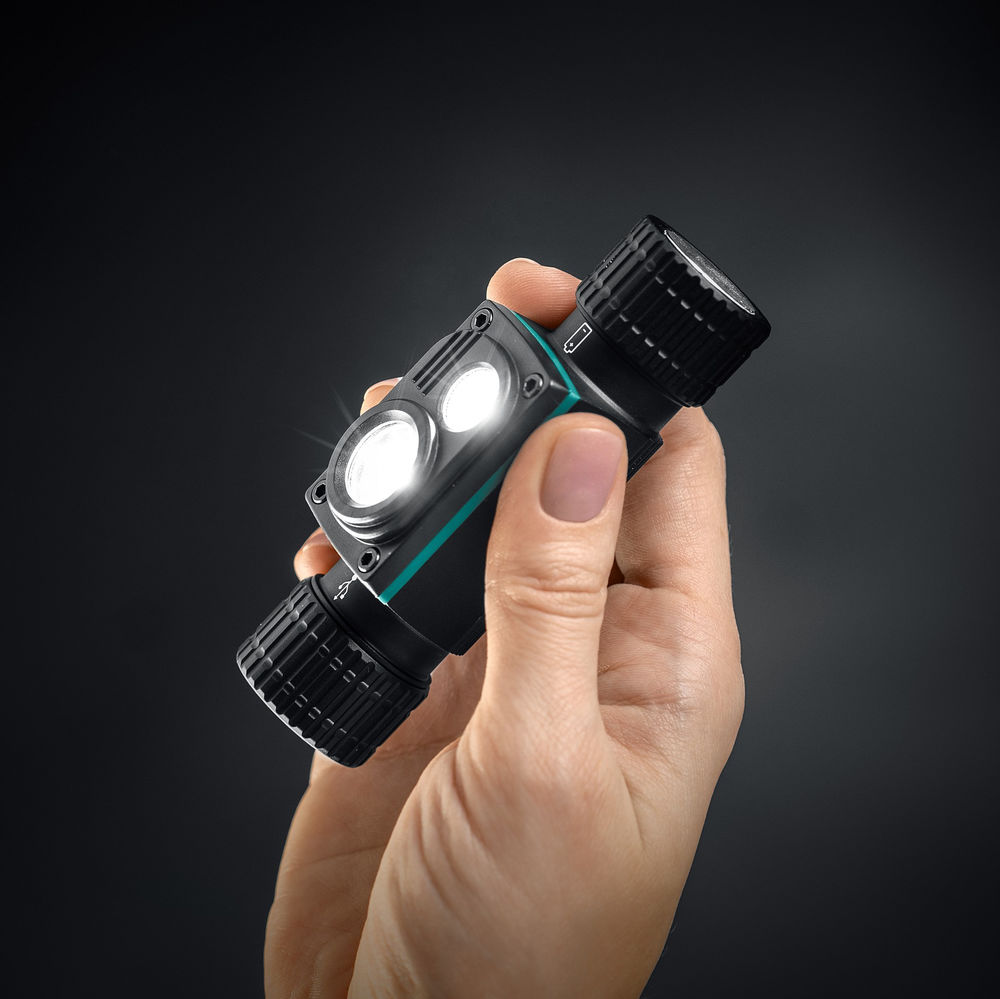 Фонарь налобный/ручной аккумуляторный 1000 лм, 4 режима, 3в1, 2200мАч KH-7 KRAFTOOL 56450