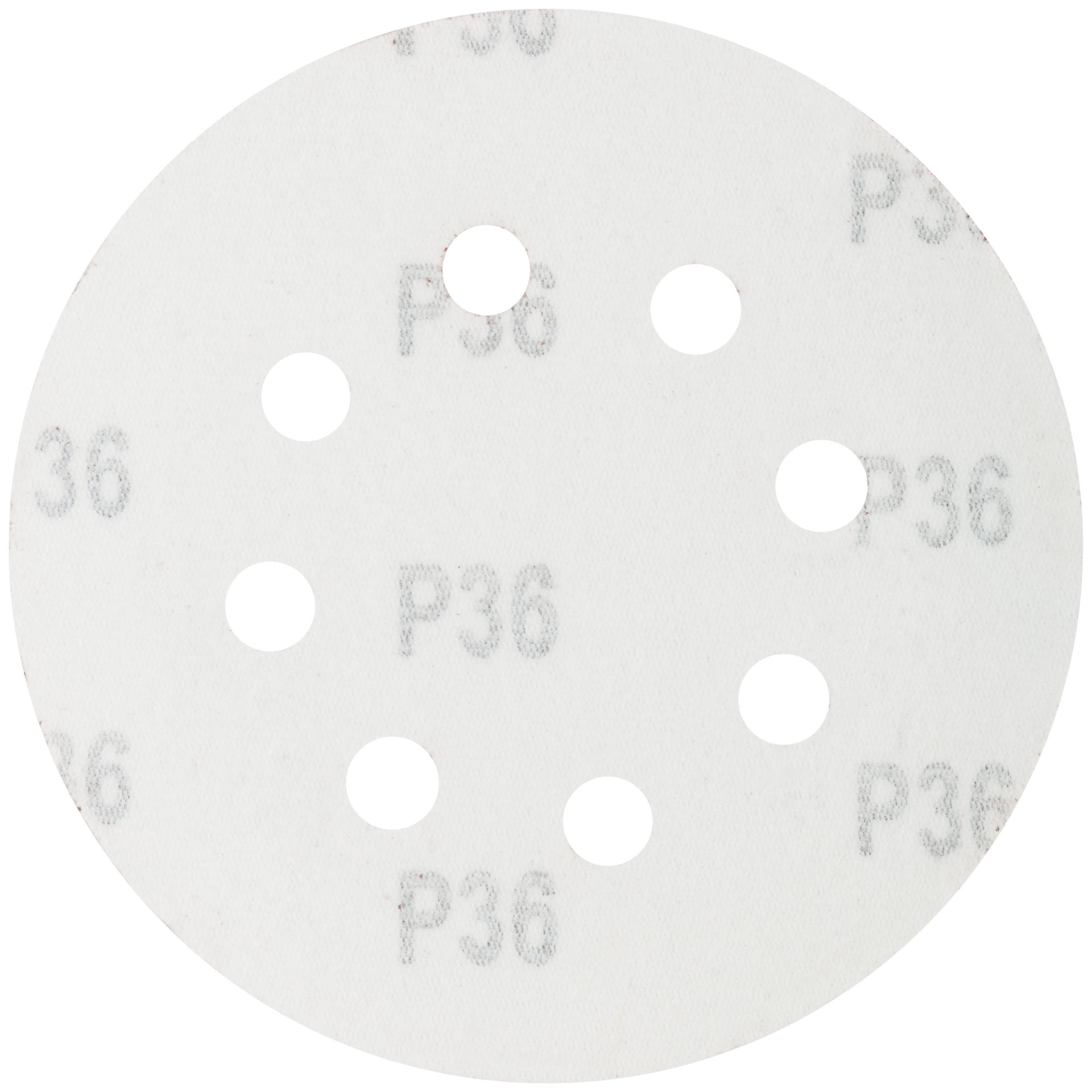 Круги шлифовальные с отверстиями (липучка), алюминий-оксидные, 125 мм, 5 шт. Р 36 (39781)