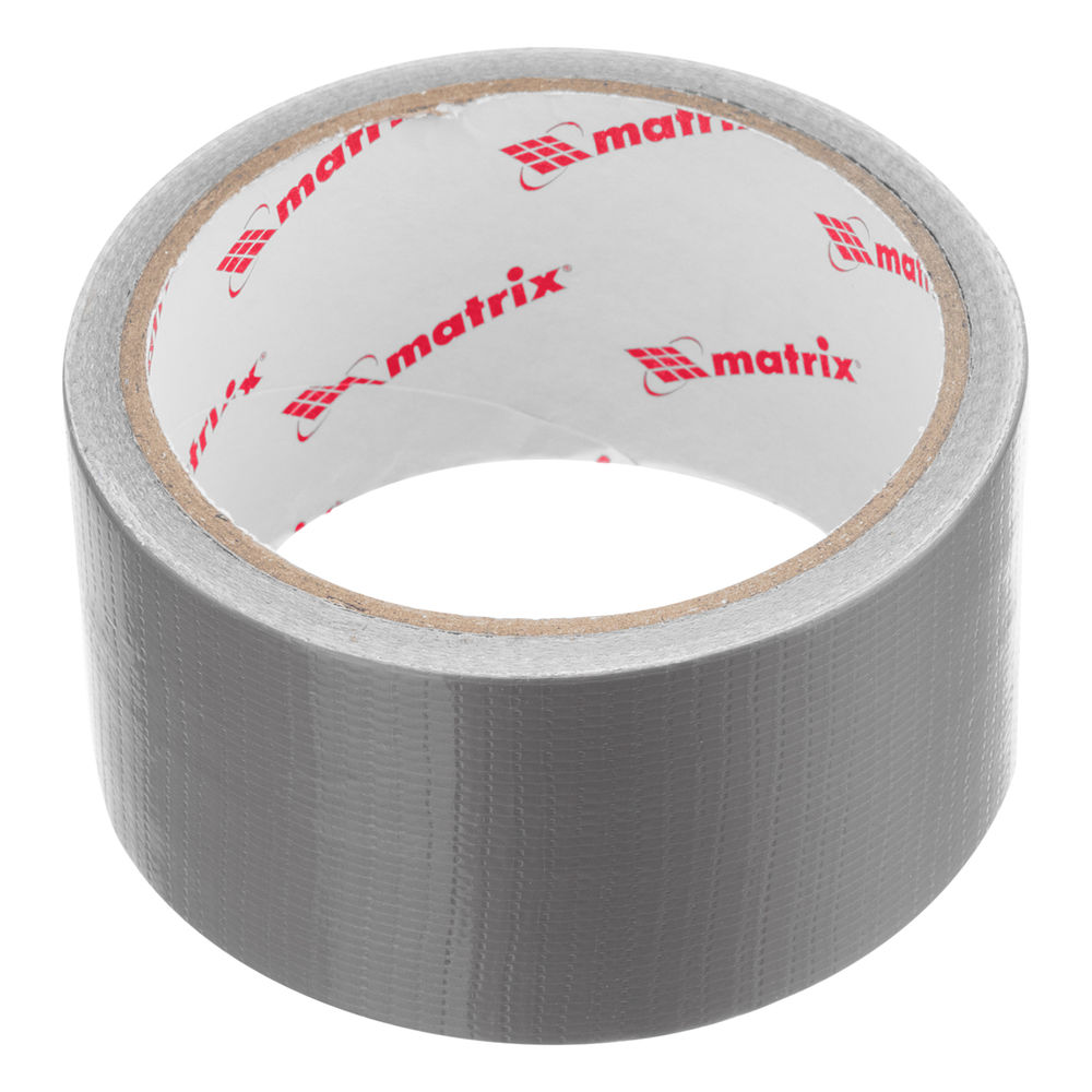 Лента клейкая армированная, влагостойкая, 48 мм х 10 м, серебристая Matrix (89070)