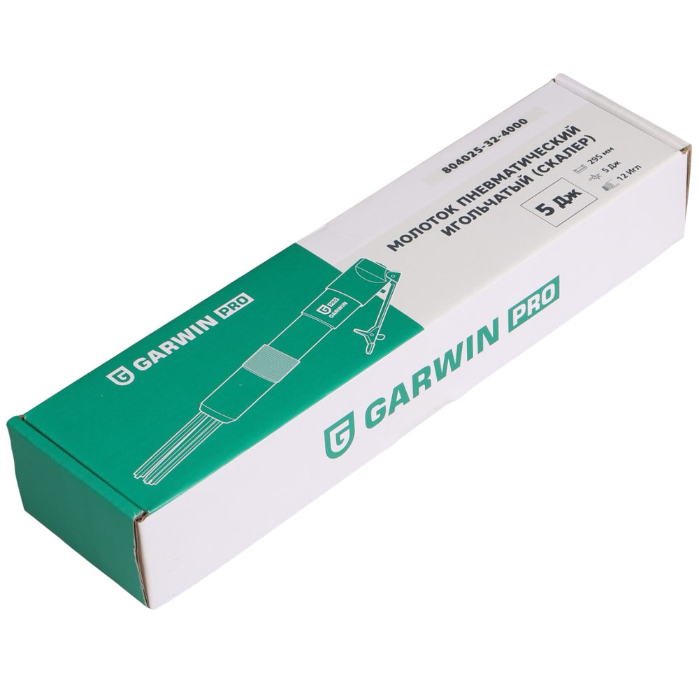 Молоток пневматический игольчатый (скалер) 295 мм Энерг. Уд. 5 Дж, 12 Игл по 3 мм, GARWIN PRO, 804025-32-4000