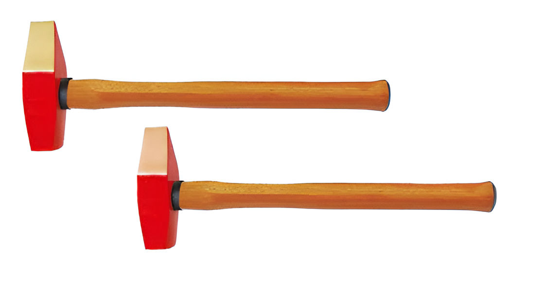 Молоток слесарный 300 гр AlCu рукоятка дерево, искробезопасный 188A-1002, HORTZ