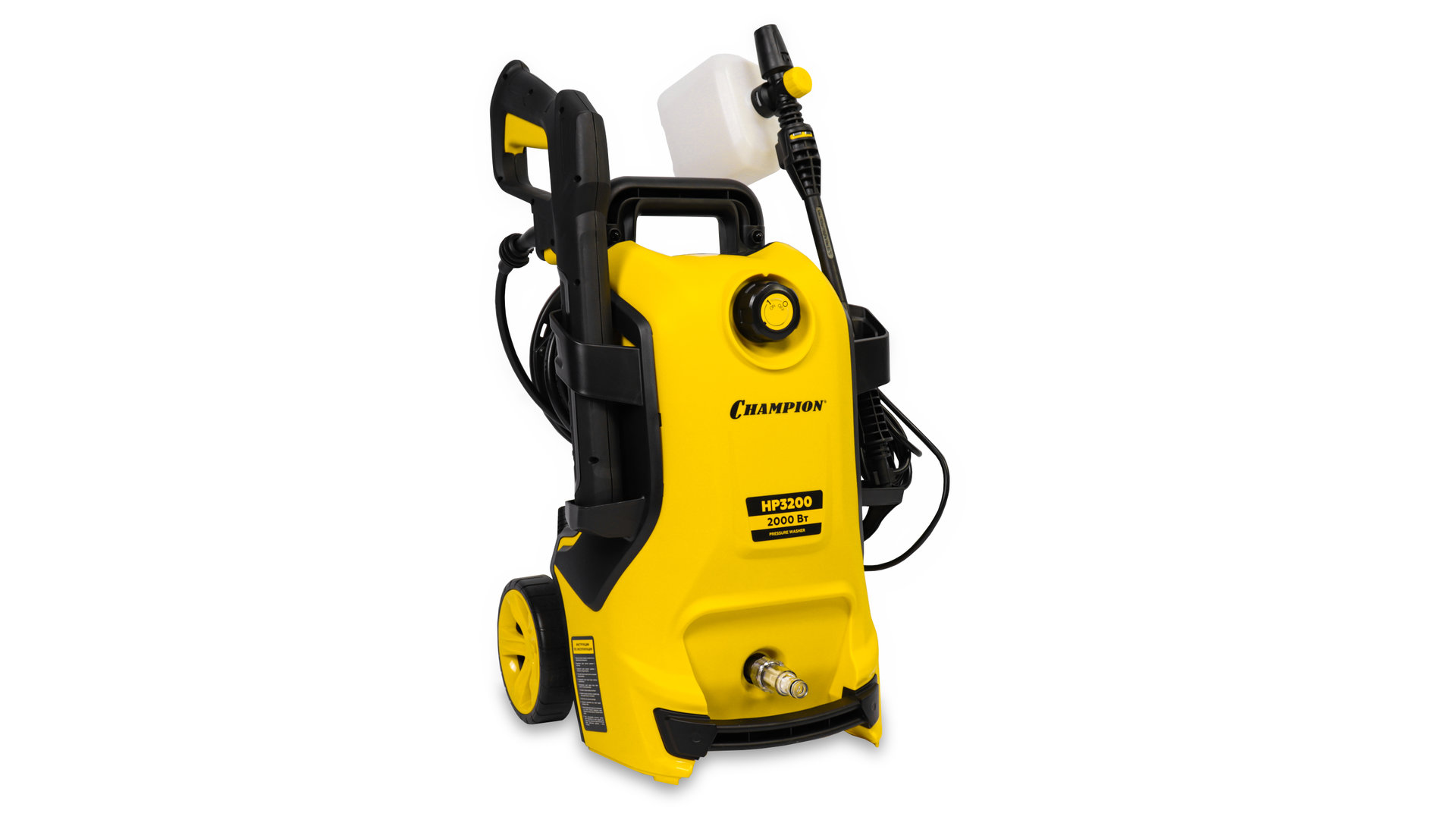 Мойка CHAMPION HP3200 (2,0кВт 105бар t 40С 5,5л/мин 15,3кг асинхронный, пеногенератор) (HP3200)