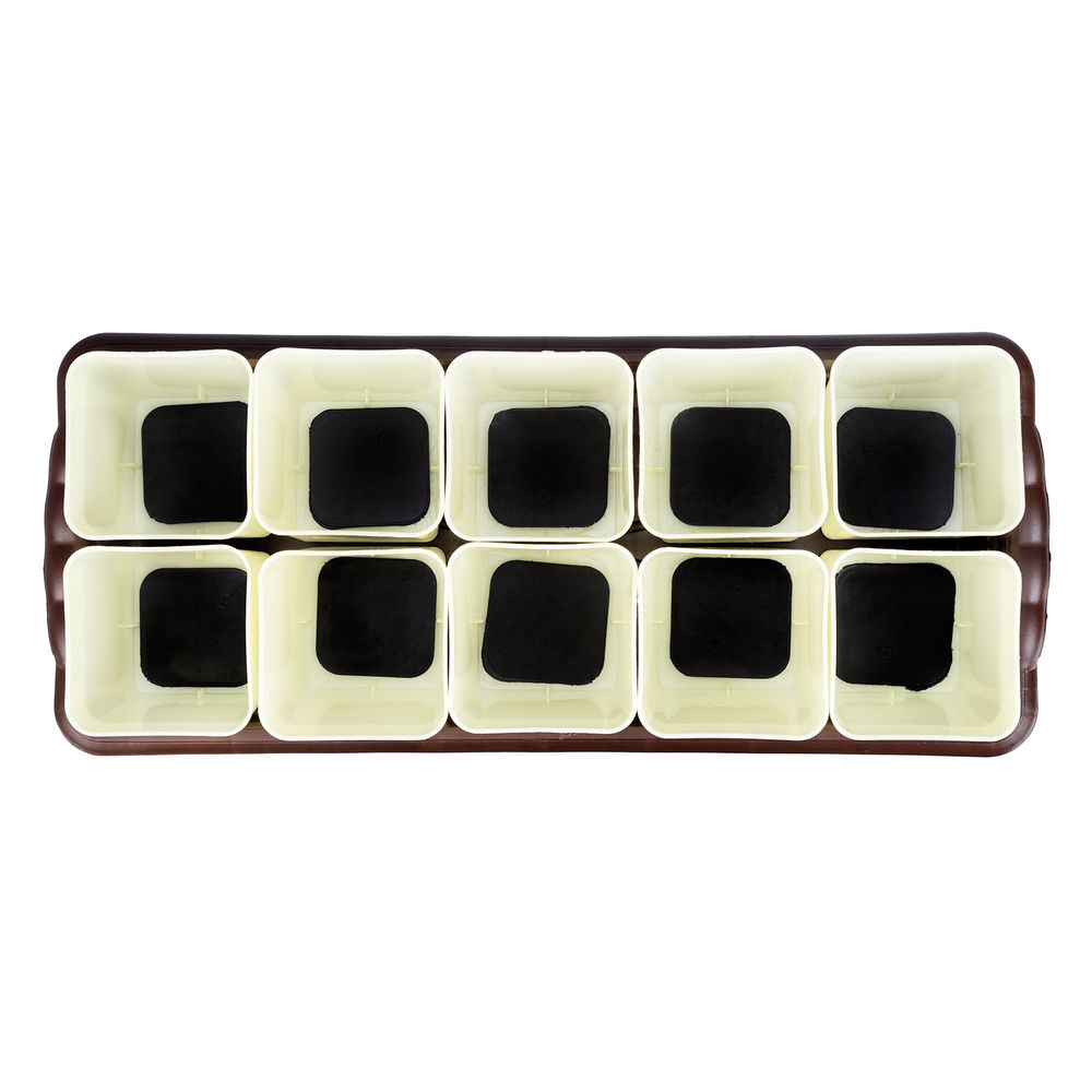 Набор для рассады, поддон 444х185х82 мм, 10 горшочков по 460 мл. с выдвижным дном Palisad (643451)