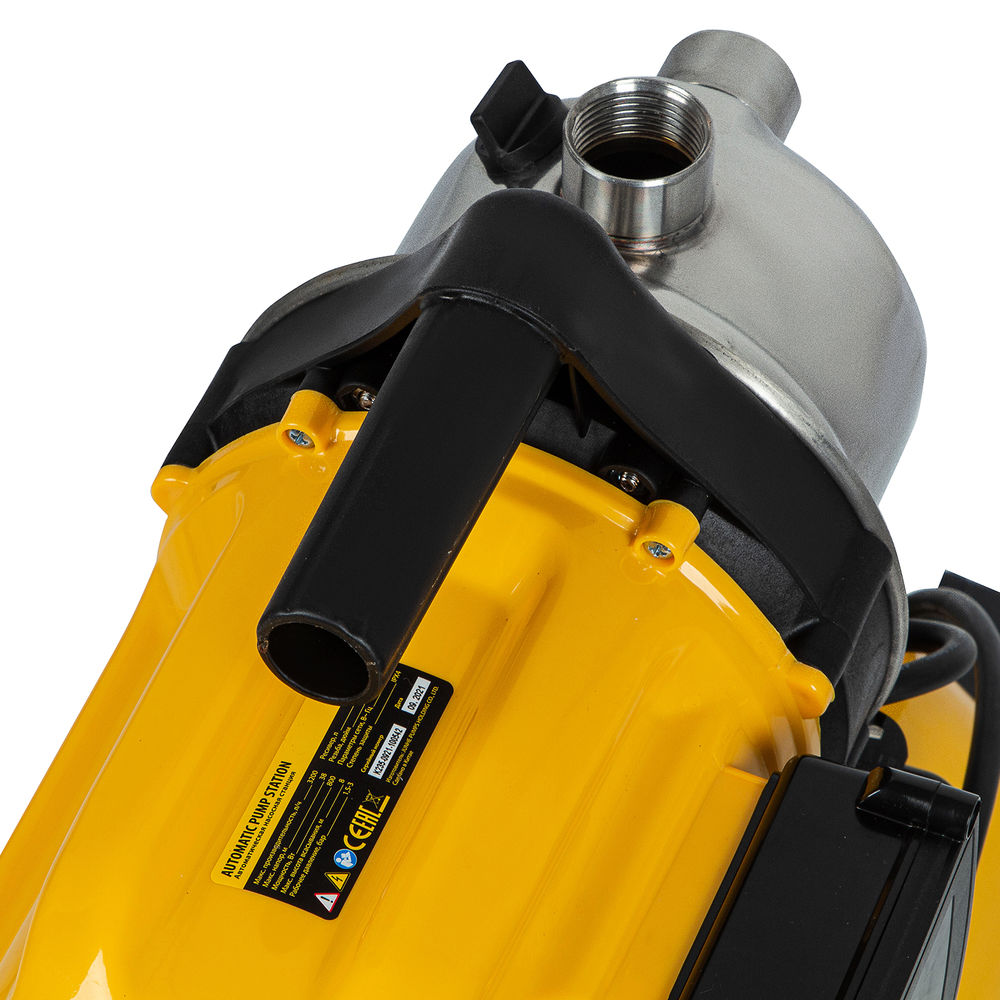 Насосная станция PS800X, 800 Вт, 3200 л/ч, ресивер 24 л, подъем 38 м, нержавейка Denzel (97210)