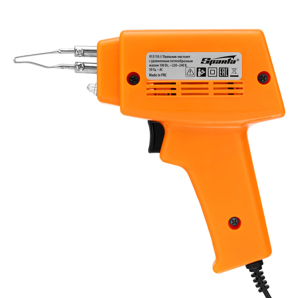 Паяльник импульсный с петлеобразным жалом, 100 Вт, 220 В Sparta (913110)
