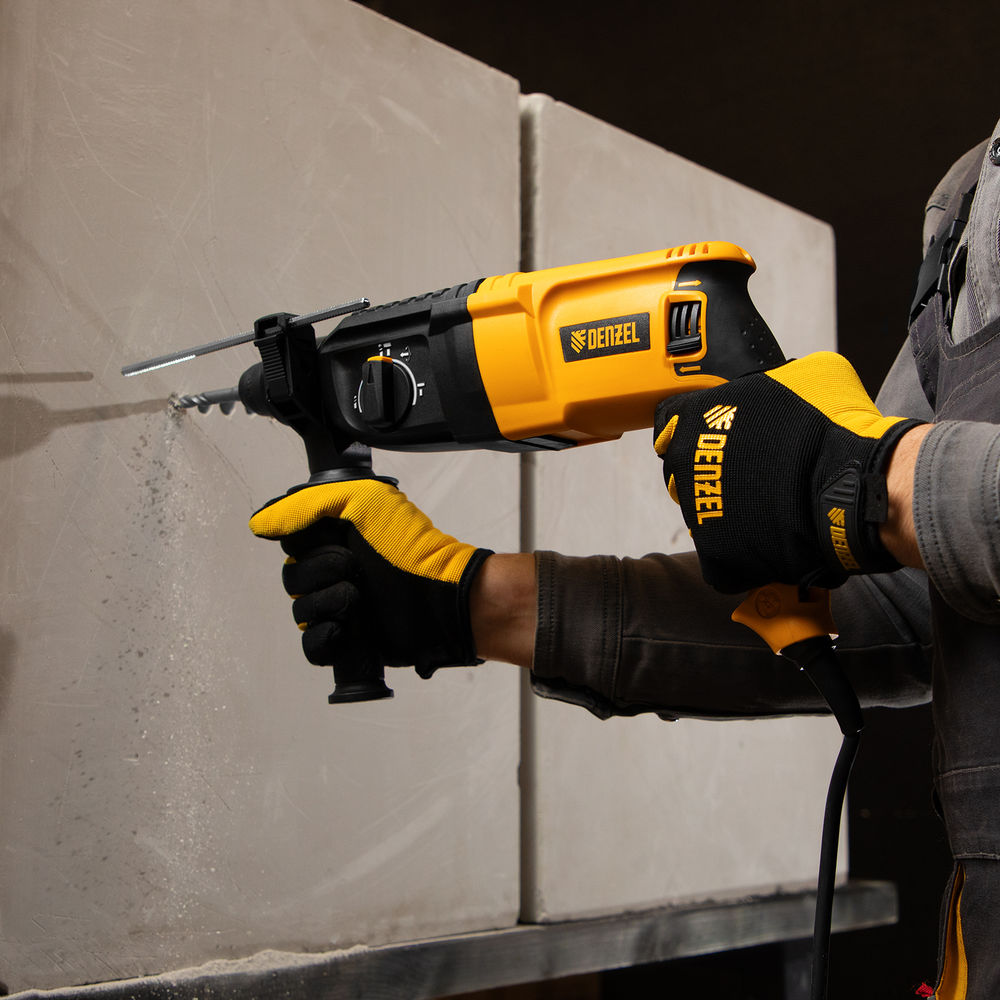 Перфоратор электрический RHH-800-26, SDS-plus, 800 Вт, 3 Дж, 3 плюс 1 реж. Denzel (26607)