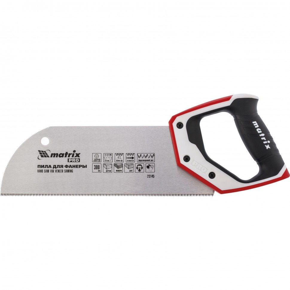 Пила для фанеры с запилом,300 мм,кал.зуб 3D,11-12 TPI,3-комп. рукоятка, PRO// Matrix