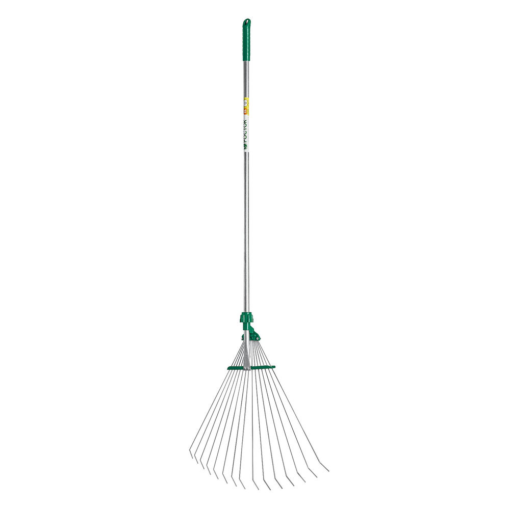 Регулируемые веерные грабли РВ-15 170-570 мм, длина 1180 мм, стальная рабочая часть, алюминиевый черенок POCTOK 39640_z01