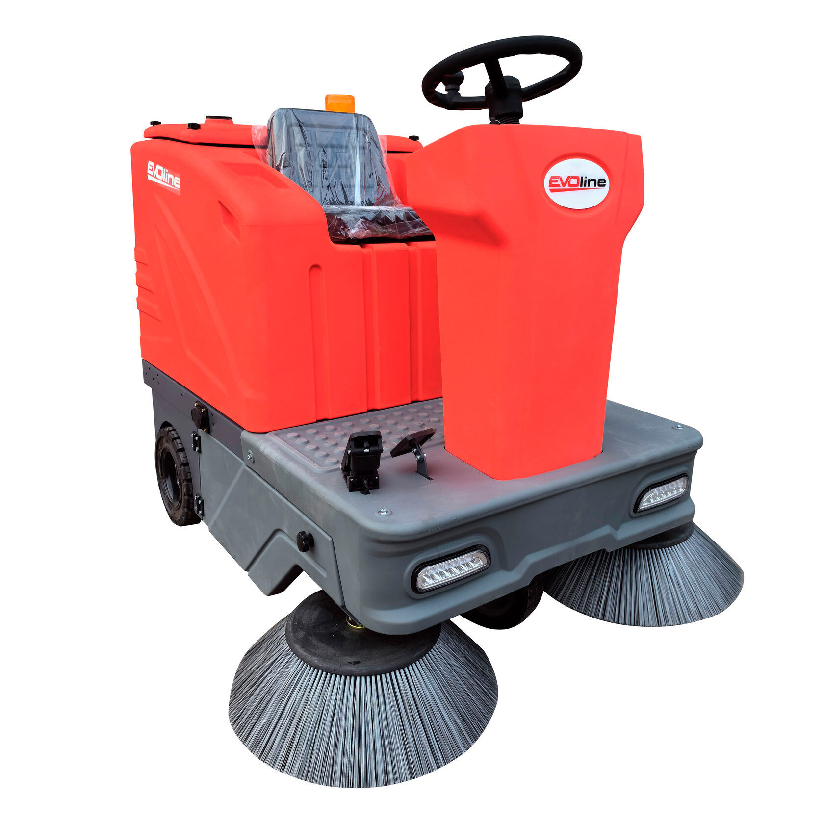 Подметальная машина аккумуляторная с сиденьем EVOline SWB 1400 R (без АКБ и ЗУ)