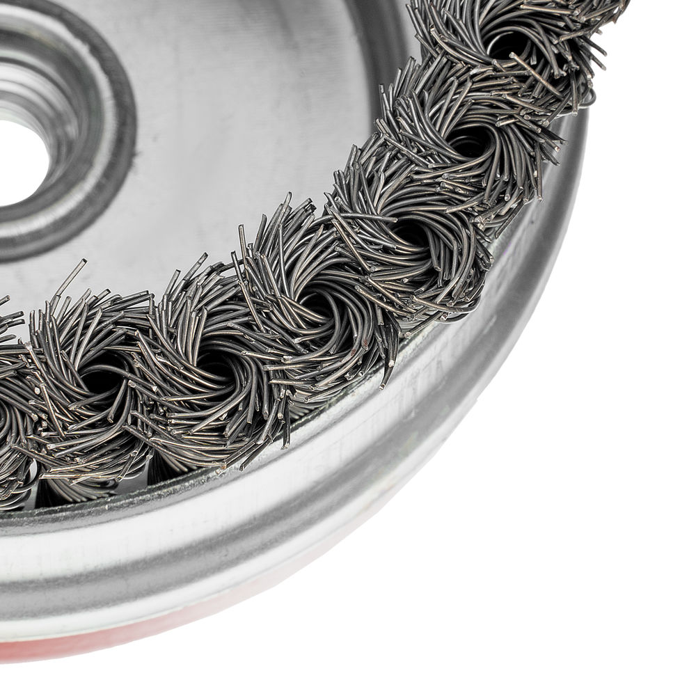 Щетка для УШМ Heavy Duty, 80 мм, М14, чашка, крученая проволока 0.5 мм Matrix (74670)