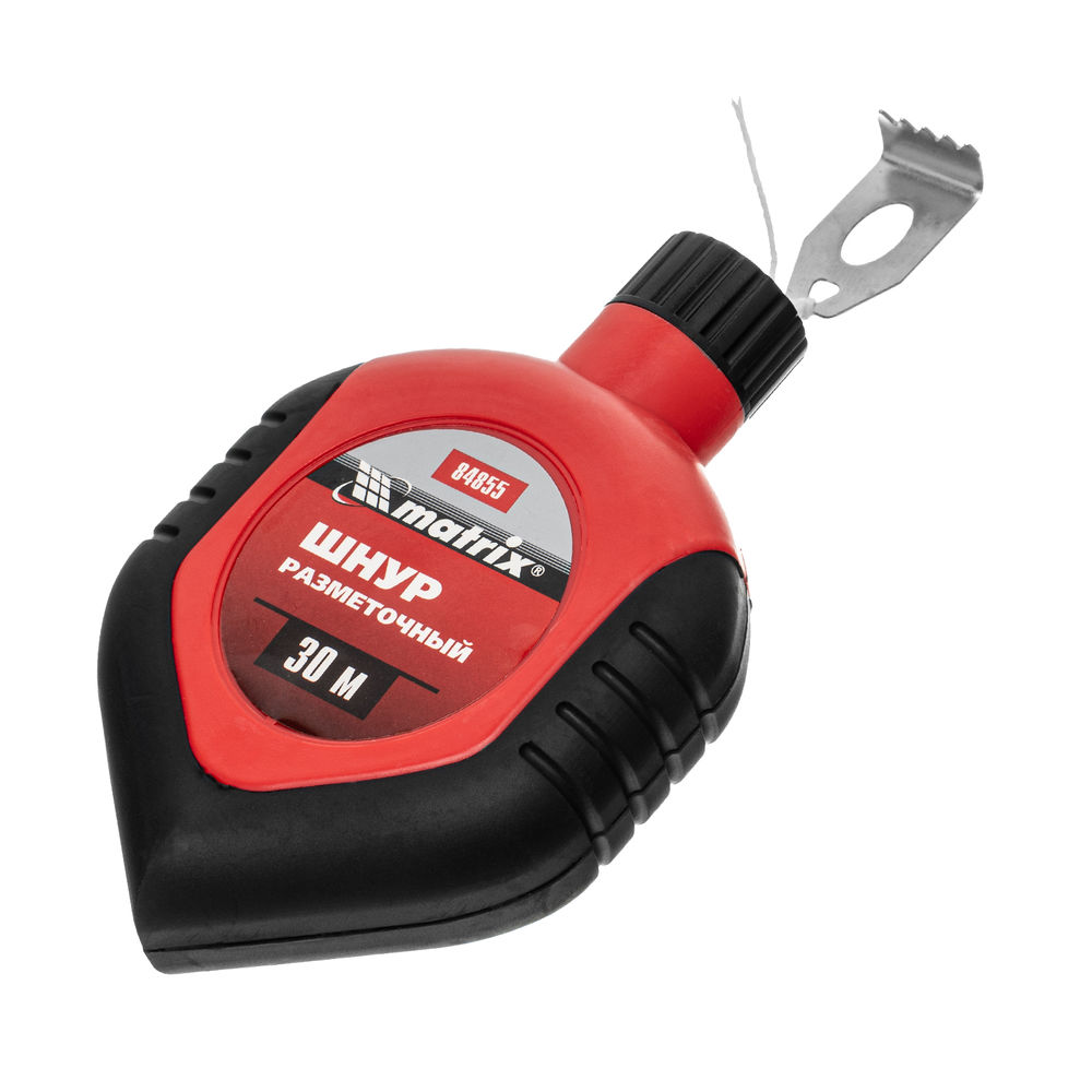 Шнур разметочный в пластмассовом обрезиненном корпусе, порошок красный Matrix (84855)