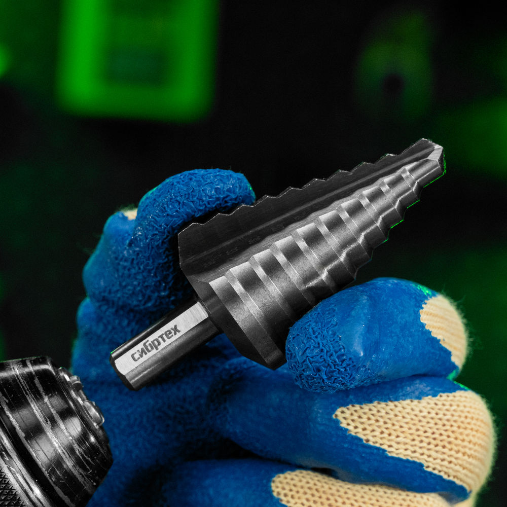 Сверло ступенчатое по металлу, 9-12-15-18-21-24-27-30-33-36 мм, 4241 Сибртех (723014)