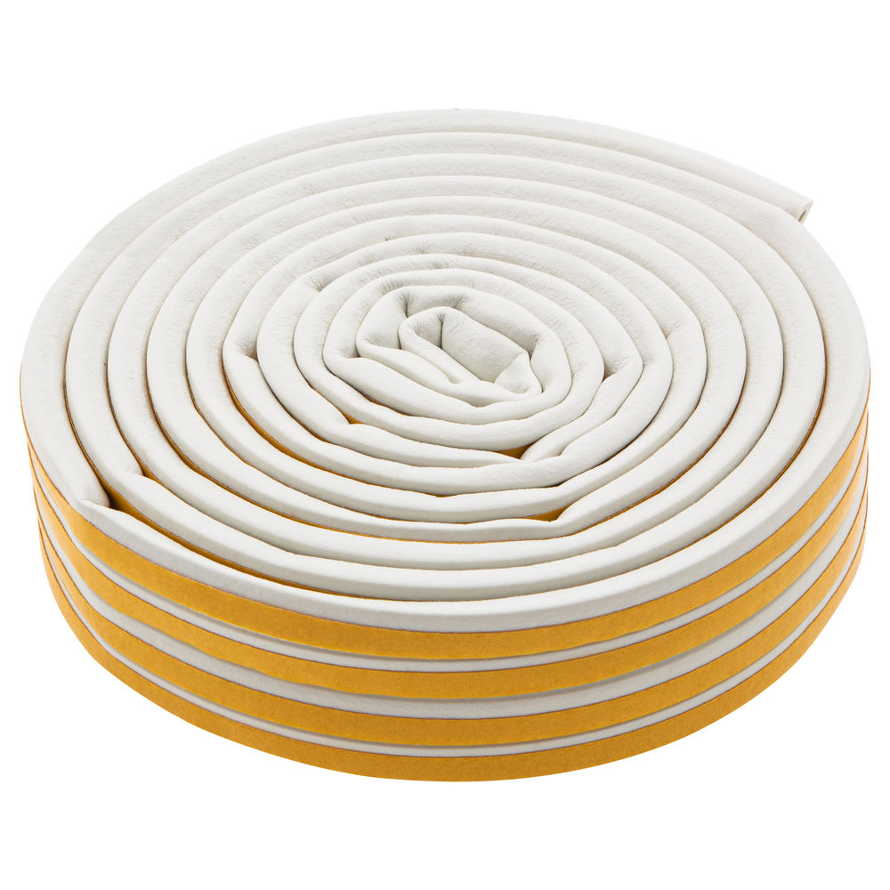 Уплотнитель резиновый, 12 м, профиль D, белый Сибртех (88909)