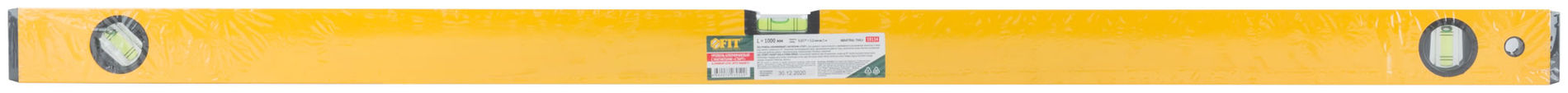 Уровень Старт, 3 глазка, желтый корпус, фрезер. рабочая грань, магниты, шкала 1000 мм (18134)
