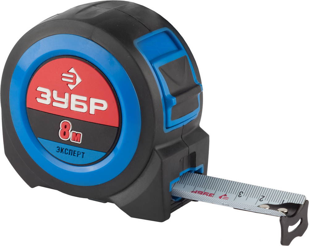 Рулетка 8 м ? 27 мм со сверх широким полотном Профессионал ЗУБР 34059-08-27