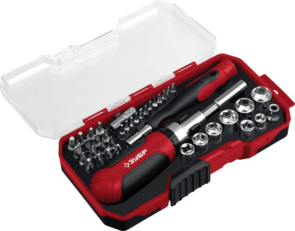 Набор: отвертка с насадками Мастер 41, 41 шт ЗУБР 25042