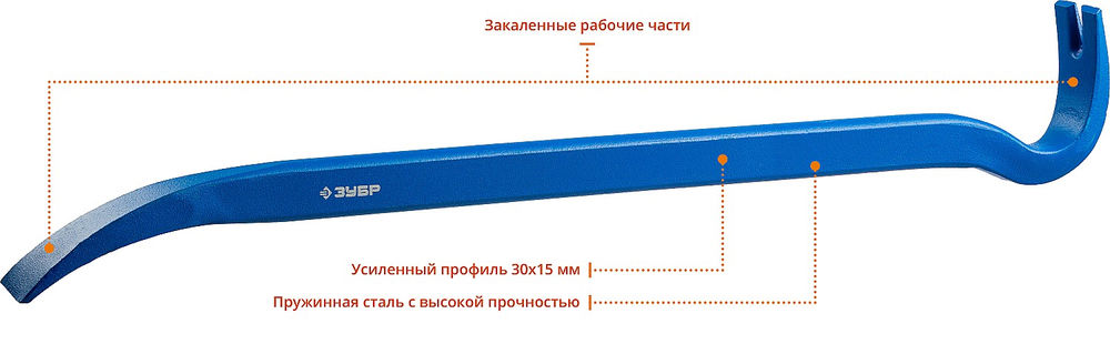 Лом-гвоздодер 600 мм 30 х 15 мм Профессионал ЗУБР Титан 2165-60