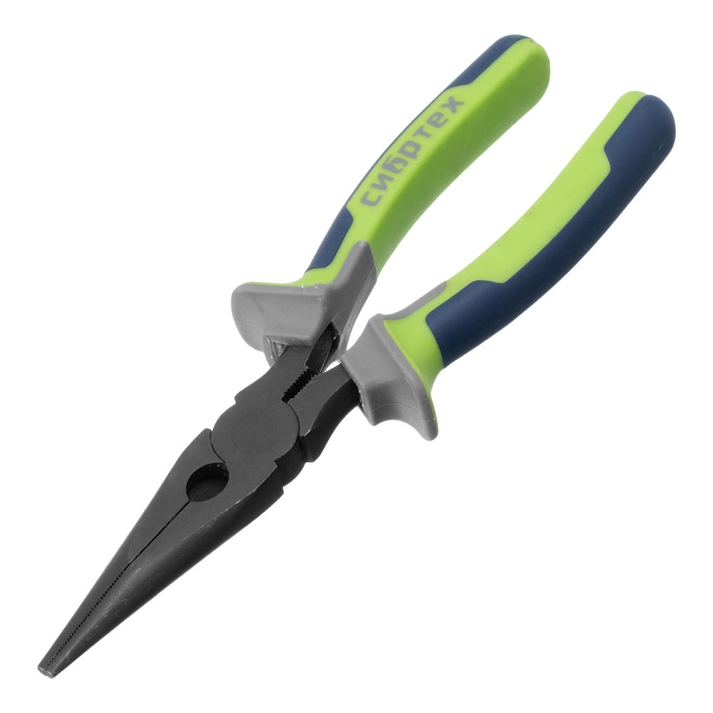 Длинногубцы прямые 200 мм, фосфатирование, трехкомпонентные рукоятки Сибртех (17161)