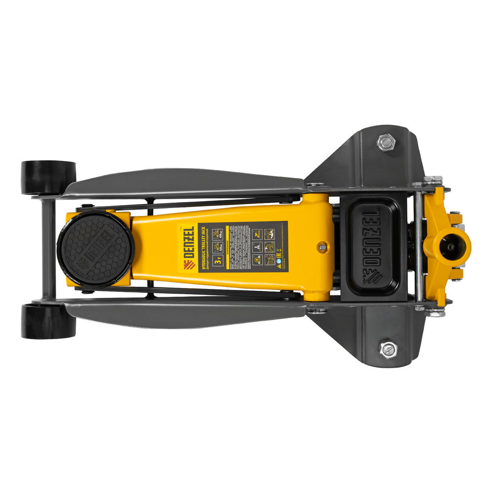 Домкрат гидравлический подкатной, 3 т, 125-470 мм, быстрый подъем, проф. Denzel